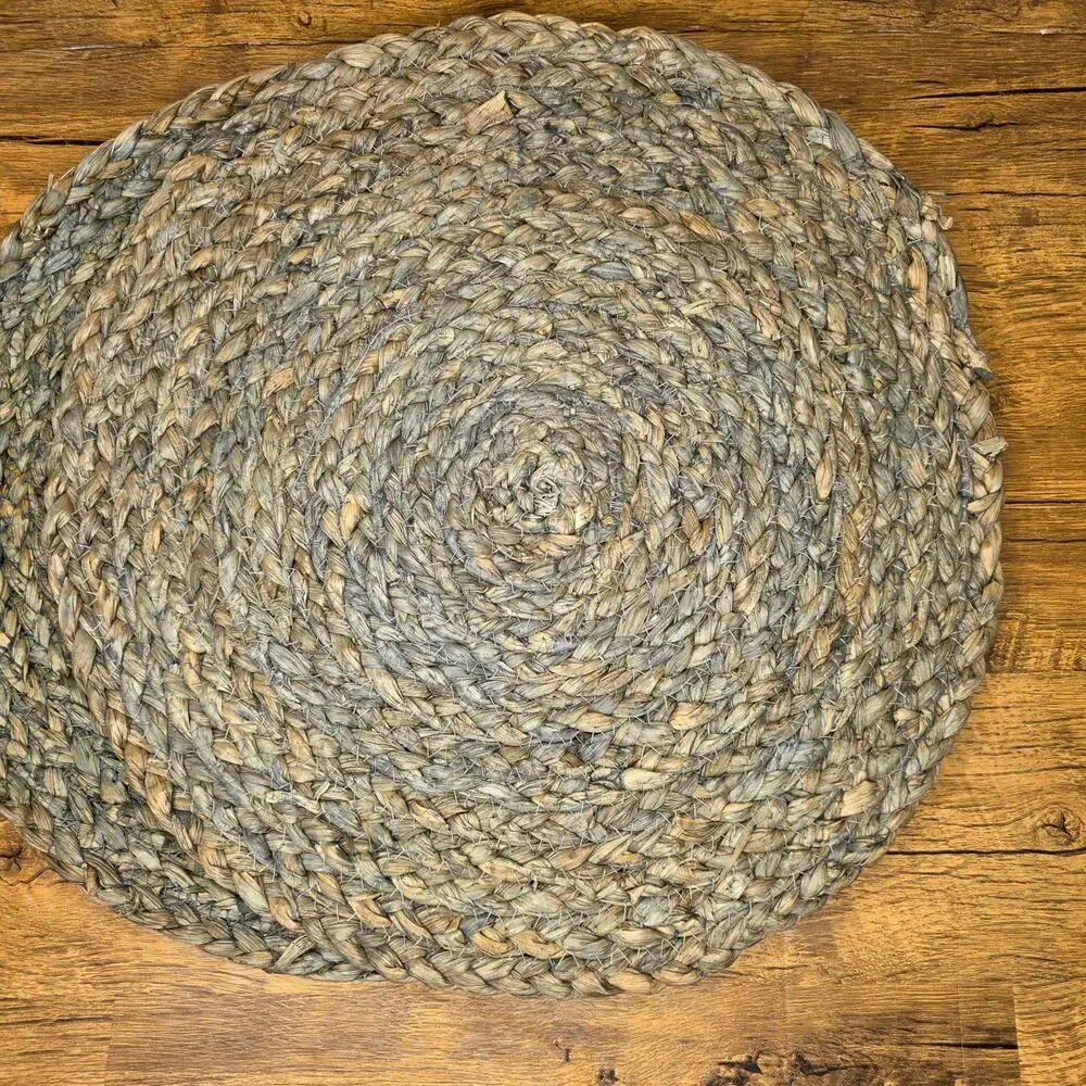 Threshold Woven Blue Grey Tan Jute Maize Round Place Mat Charger Dining 15in